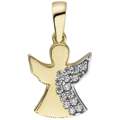 Produktbild von Anhänger Engel Schutzengel 333 Gold Gelbgold 15 Zirkonia