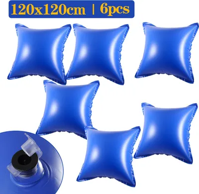 Obrázek produktu pro Bettizia bazénový polštář vzduchový polštář 120x120cm zimní polštář bazénový polštář bazénový kryt čtvercový pro bazén vhodný jako zimní kryt 6 kusů