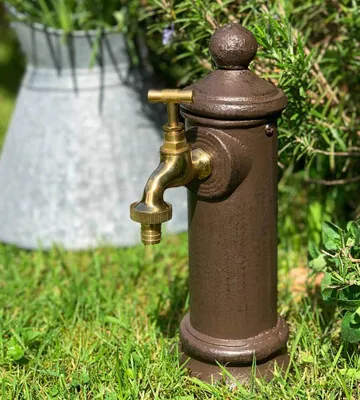 Produktbild von Wasserzapfsäule Wasserzapfstelle für Garten Standbrunnen Antik-Stil Braun 29cm