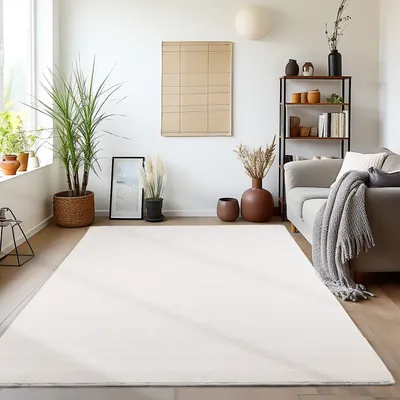 Zdjęcie produktu dla Ayyildiz | Dywan Pluszowy Sky - 120 cm x 170 cm - Kremowy - Antypoślizgowy - Do Prania