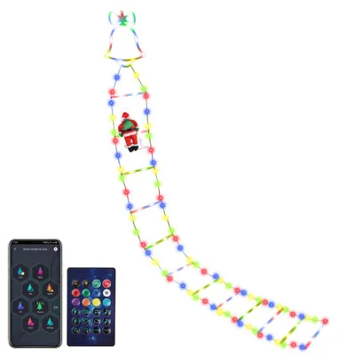Zdjęcie produktu dla Lampki choinkowe LED z drabiną, 300 cm lampki choinkowe USB z synchronizacją muzyki z Bluetooth, do dekoracji świątecznych okien wewnętrznych i zewnętrznych