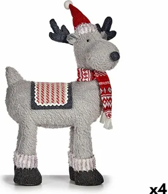 Produktbild von Rentier Weihnachtsdekor Figur rot grau 22 x 47 x 45 cm (4 Stk.)