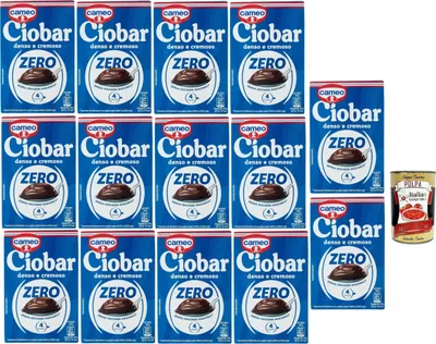 Produktbild von Cameo Ciobar Zero Heiße Schokolade ohne Zuckerzusatz (enthält von Natur aus Zucker), dichter und cremiger Getränkemix mit Schokoladengeschmack für 4 Tassen, 14x 76 g + Italian Gourmet polpa 400g
