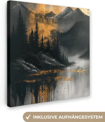 Produktbild von MuchoWow® - Leinwandbilder - Natur - Abstrakt - Landschaft - Modern, Wandbild, Wanddeko Bilder Wohnzimmer, 50x50 cm