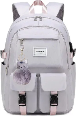 Produktbild von Famanu Damenrucksack Wasserfest - Modischer Laptoprucksack in Grau