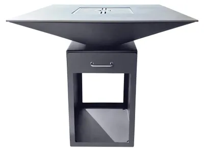 Produktbild von Dreamgarden Grill SQUARE Feuerplattengrill mit Grillrost Feuerschale schwarz