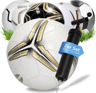 Produktbild von Fußball 'Match' - Ball für Kinder & Erwachsene als Geschenk - Größe 5 perfekt zum Tore schießen - Sportball für das Training Indoor & Outdoor - Perfekter Soccer Ball 2er Set