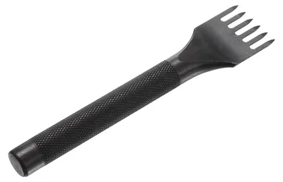 Image de Perforatrice pour cuir - 6 dents - Outil pour le travail du cuir - 4 mm - Noir