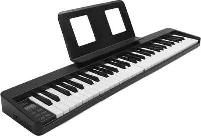 Obrázok produktu pre 61-klávesové skladacie piano plnej veľkosti, nabíjateľná klaviatúra s jasnými tónmi pre začiatočníkov, čierna farba