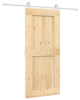Produktbild von vidaXL Schiebetür Natürlich und Weiß 90 x 210 cm Massivkiefer