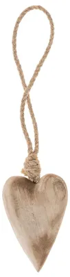 Immagine prodotto di Decorazione da appendere in legno a forma di cuore in legno bianco 7x2x10-29 cm