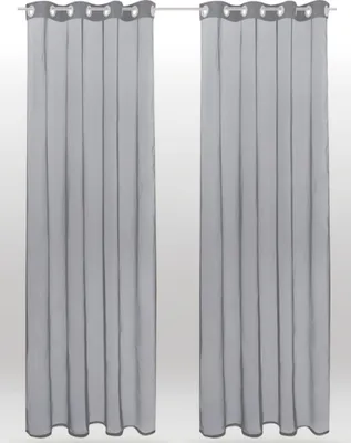Produktbild von 2er Pack Gardine Transparent Noella Ösen, Größe: 140 x 245cm (Grau)