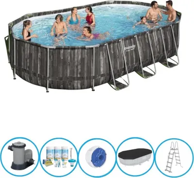 Zdjęcie produktu dla Bestway Pool Power Steel - Zestaw basenowy - 610x366x122 cm