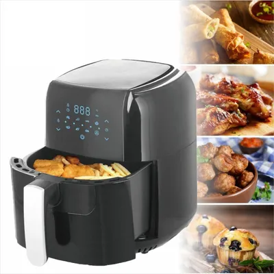 Heißluftfritteuse 5,5 L, 1400 W, Timer, Grill, Rezeptbuch