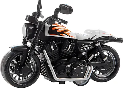 Produktbild von MOTORRAD Chopper mit Rückzug 9cm Modell Motorcycle Bike Spielzeug Kinder 05 (Weiss)