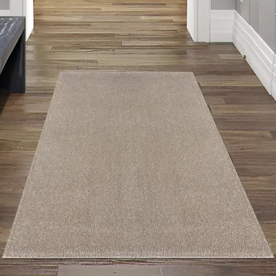Produktbild von Klassischer Wohnzimmerteppich im Unidesign in beige Größe - 80 x 150 cm