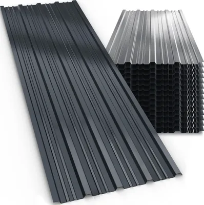Image de GARDEBRUK® 14x Tôles de bardage 110x46cm = 7m² galvanisé résistant intempéries tôle ondulée trapézoïdale profilée toit mur abri de jardin anthracite