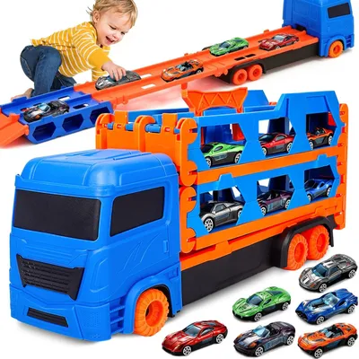 Produktbild von Spielzeugauto Spielzeug-Lkw Rennbahn - Metalllegierung - 6 Autos - Bunte Farben - Für Kinder ab 3 Jahren