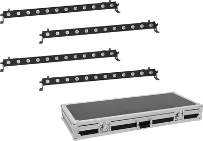 Produktbild von EUROLITE Set 4x LED BAR-12 QCL RGBA Leiste + Case