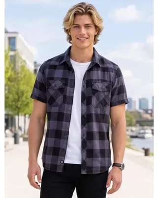 Zdjęcie produktu dla Brandit - CHECKED FLANELL Kurzarm Hemd schwarz / grau - XL