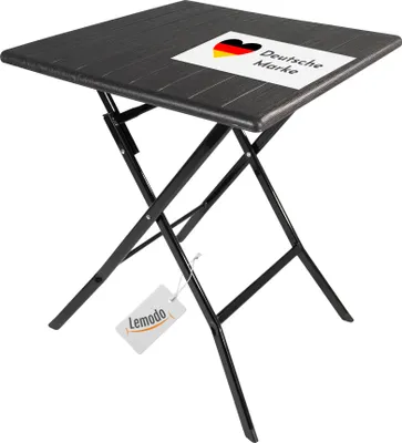 Produktbild von Klapptisch in Holz-Optik, schwarz, Balkontisch mit Tischplatte 62 x 62 cm (L x B)