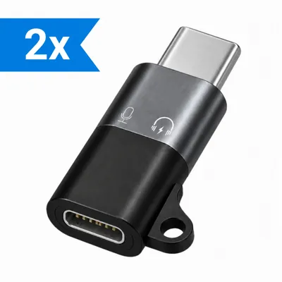 Produktbild von 2x Lightning auf USB-C Adapter – Lightning (Buchse) auf USB-C (Stecker) Konverter für Audio, Datenübertragung, OTG & Laden für iPhone & iPad