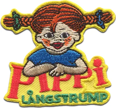 Produktbild von Pippi Langstrumpf © Mit Logo - Aufnäher, Bügelbild, Aufbügler, Applikationen, Patches, Flicken, Zum Aufbügeln, Größe: 6 x 5,5 cm
