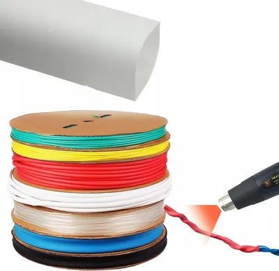 Image de Rosfix – Gaine Thermorétractable Blanche 16 mm x 1 m | Rapport de Rétraction 2:1, -30 à 125 °C, Résistante aux UV, Ininflammable | Protection