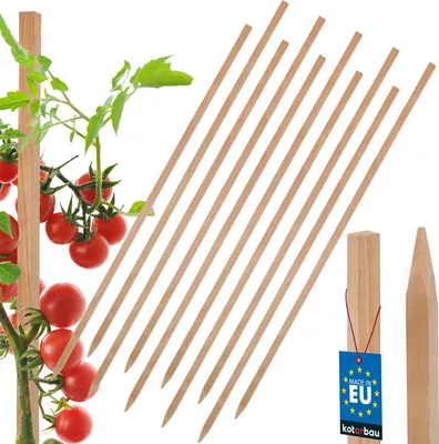 Immagine prodotto di KOTARBAU® 10 Pezzi Pali in Legno 80 cm Pali per Pomodori Legno di Faggio Naturale Tutore per Piante Bastoni per Pomodori Stecche per Piante Robusti