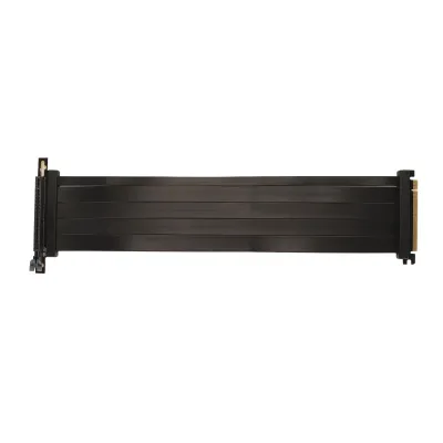 Zdjęcie produktu dla Kabel PCIe 4.0 x16 riser - Elastyczny, ekranowany przedłużacz GPU ze złączem 90°, kompatybilny z RTX 4090 i RX 6950 XT, 40 cm