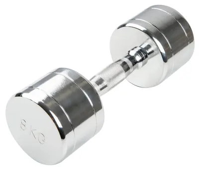 Image de Haltères chromés de 8 kg pour entraînement de musculation
