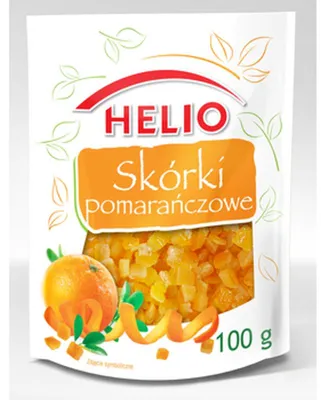 Productafbeelding van Gekonfijte sinaasappelschillen, in blokjes, 100 g, veganistisch