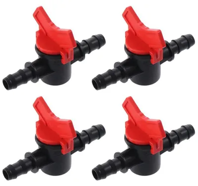 4er-Set Kugelhahn 8 mm ID für Tropfbewässerung & Aquarien