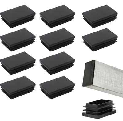 Lamellenstopfen 60x40 mm, 10 Stück, PE-Kunststoff, schwarz