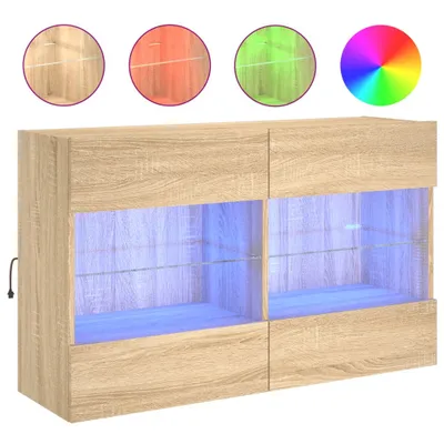 Productafbeelding van TV-kast met LED-verlichting, Sonoma-eikenhout, 98,5 x 30 x 60,5 cm