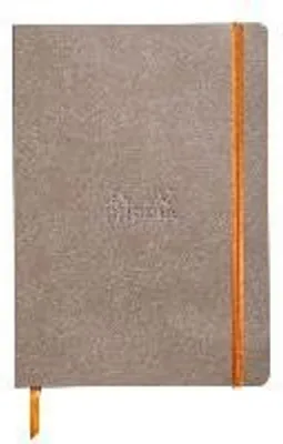 Produktbild von Rhodiarama flexibles Notizbuch A5 80 Blatt Dot-Lineatur, taupe 90g, mit Gummizugverschluss