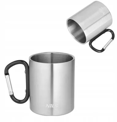 Produktbild von Nils Camp NC17110 Edelstahlbecher mit Karabiner 300 ml Schwarz