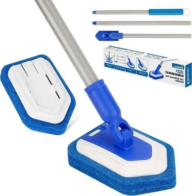 Image de Brosse de douche de 119 cm de long avec tête interchangeable et rotation à 180°