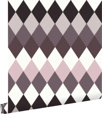 Obrázok produktu pre ESTAhome Tapeta s kontrolným vzorom v ľanovom vzhľade fialových a sivých odtieňov 53 cm x 10,05 m