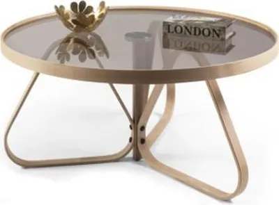 Immagine prodotto di Tavolino di design tavolino in vetro tavolino rotondo da salotto tavolo in legno