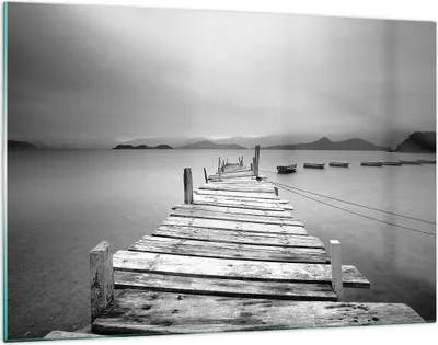Produktbild von Bilder auf glas - Brücke See - 120x80cm - Glasbilder - Wandbilder - Bilder - Kunstdruck - zum Aufhängen bereit - Wanddekoration aus Glas - Glas Bilder - Wandbild auf Glas - Einteilig - GAA120x80-3523