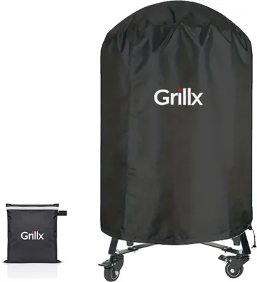 Produktbild von GrillX Kamado BBQ Abdeckung - 24 Zoll - Auch für Kamados mit Tischen - Wasserdichte Grillabdeckung - Runde Schutzhülle mit Kordelzug - BBQ Zubehör