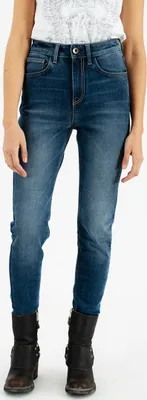 Imagen del producto de Rokker Rokkertech: Pantalones vaqueros para motociclista de cintura alta, para mujer, color azul, talla 26
