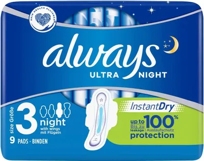 Produktbild von Always Ultra Dünne Binden Night, 9 Stück
