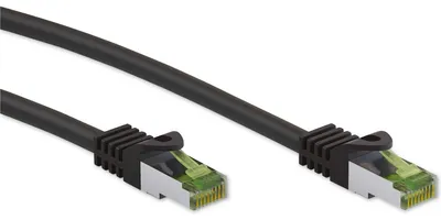Produktbild von GHMT-es CAT 8.1 Patchkabel, S/FTP (PiMF), schwarz Kupferleiter, LSZH halogenfreier Kabelmantel