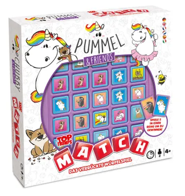 The image shows the box of a board game called "Pummel & Friends Match".