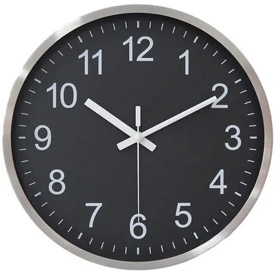 Obrázek produktu pro Moderní bateriové nástěnné hodiny 30 cm, černé, tiché
