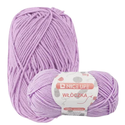Image de Matériel de bricolage, laine, fil à tricoter PASTEL VIOLET Nice Life, 100% polyacrylique, écheveau de 50g