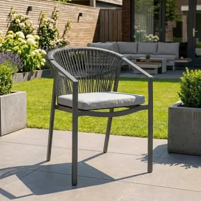 Produktbild von Gartensessel Valencia Anthrazit Relax Dining (stapelbar) – 6301A
