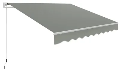 Immagine prodotto di Tenda da sole estensibile 350x250 cm - Copertura per terrazze e balconi - Protezione solare UV50+ - Poliestere idrorepellente - Manovella manuale, braccio articolato - Grigio